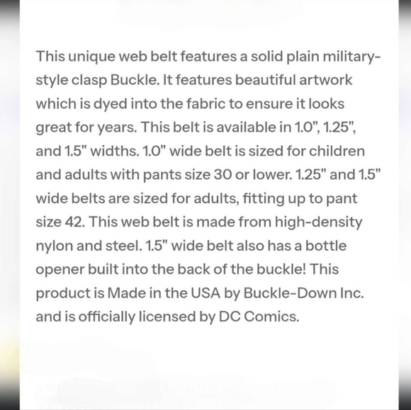 Wonder Woman Themed Belt - Red and Blue Chrome Buckle Web Belt - Picture 3 of 7